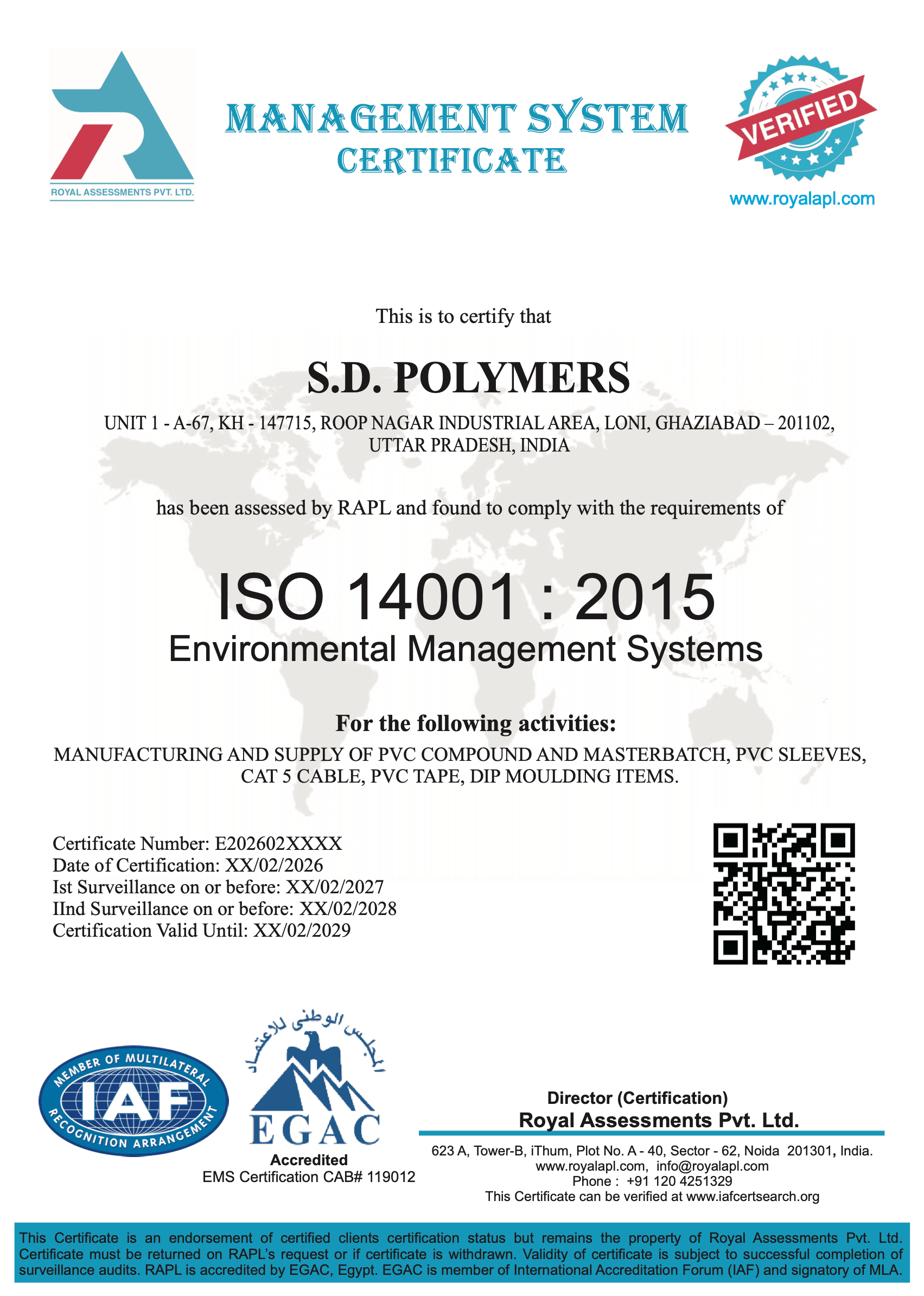 ISO 14001 Certified