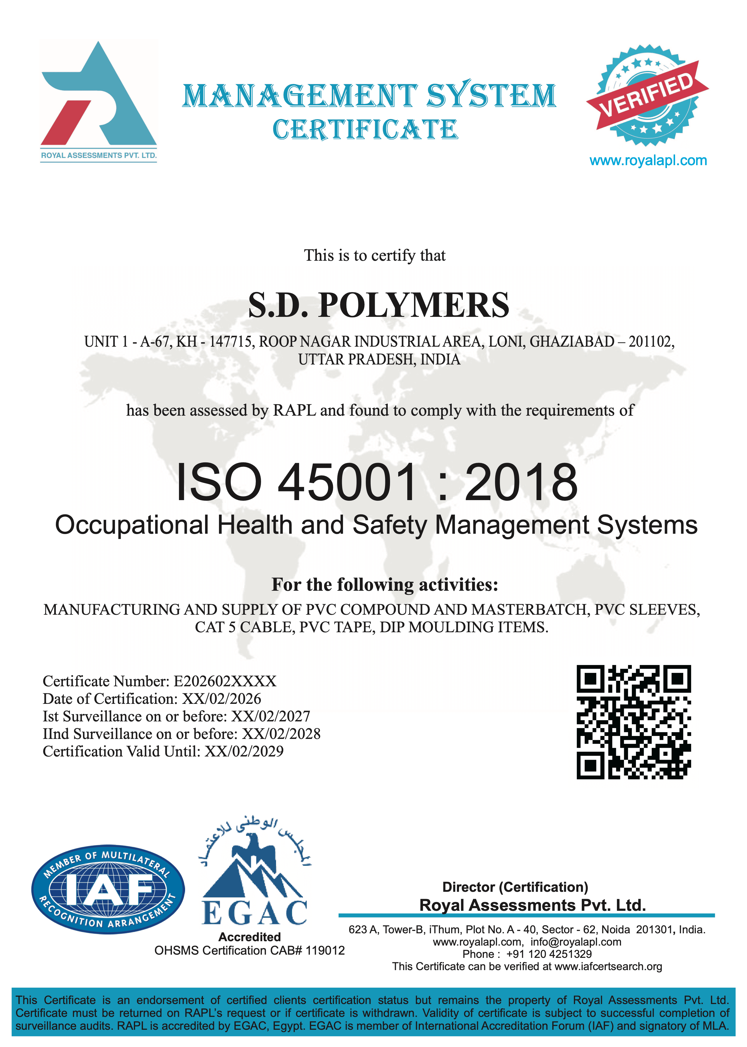 ISO 45001 Certified